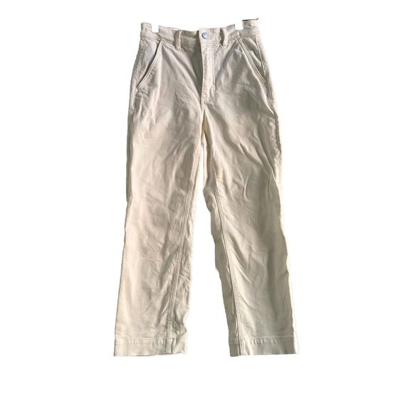 Everlane Cropped Straight Pants Bone White Size 2 New Womens Denim Preppy Office - Picture 3 of 7